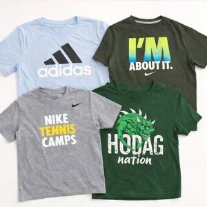 Bundle of 4 Boys Graphic Tees – Adidas + Nike – Size XL – Athletic & Casual
